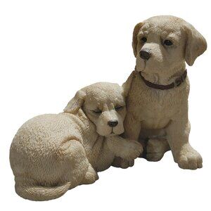 Yellow Labrador Vintage Seth Bruno Barkers Hand Painted Resin Dog Figurine